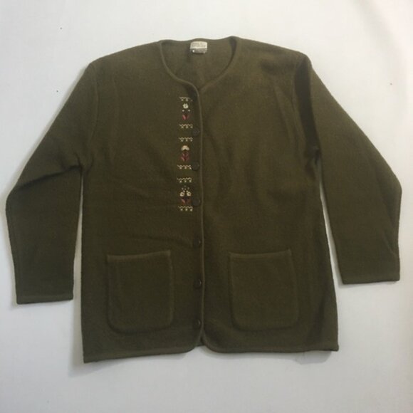 Vintage Sweaters - Vintage wool cardiganjacket sweater Sz M